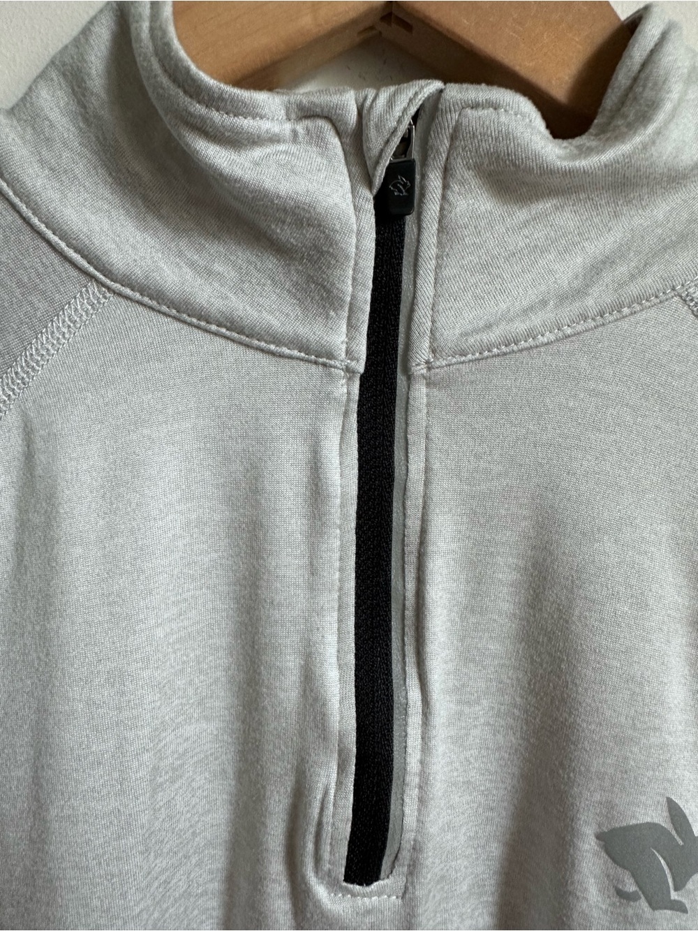 Rabbit Quarter Zip Running Pullover Gray Long Sleeve Athletic Top S - Picture 5 of 16